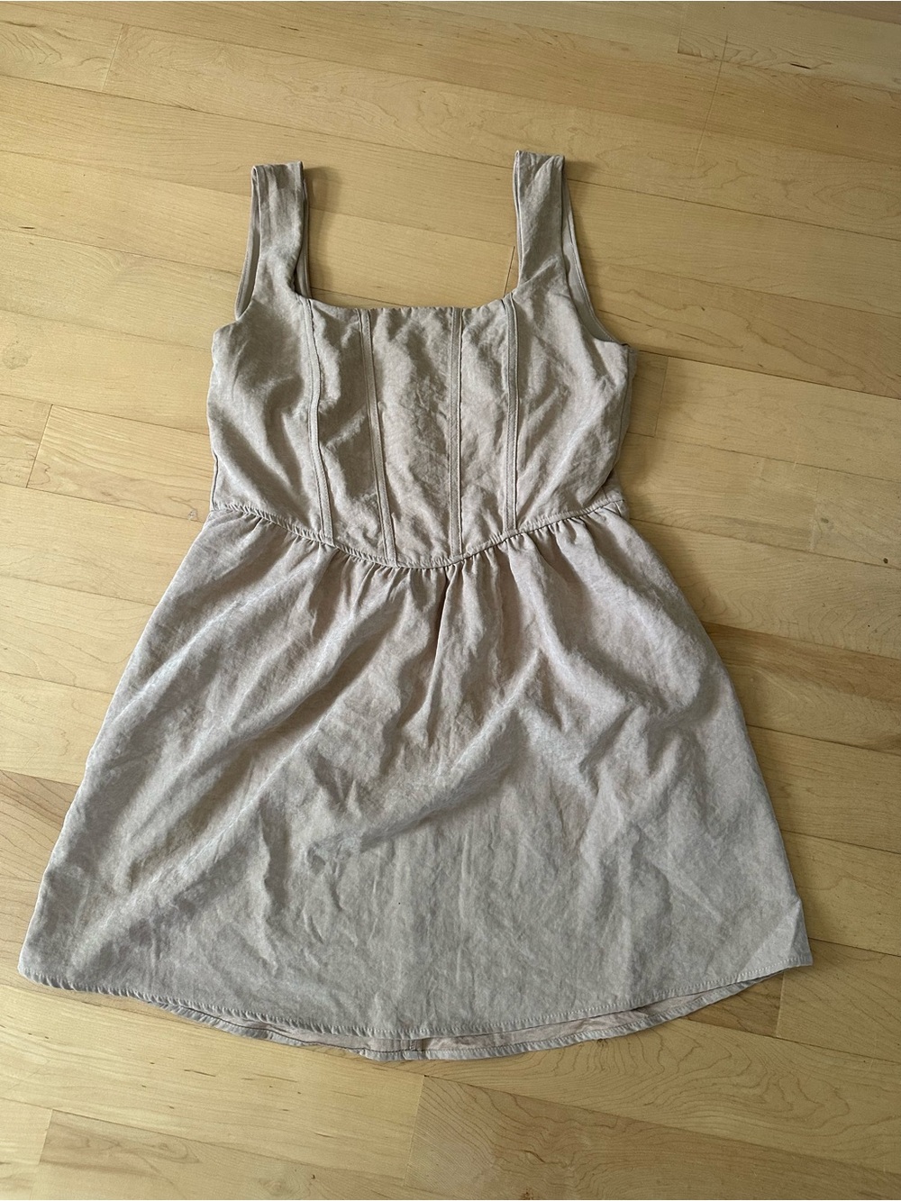 Kirious Cream Square-Neck Mini Dress